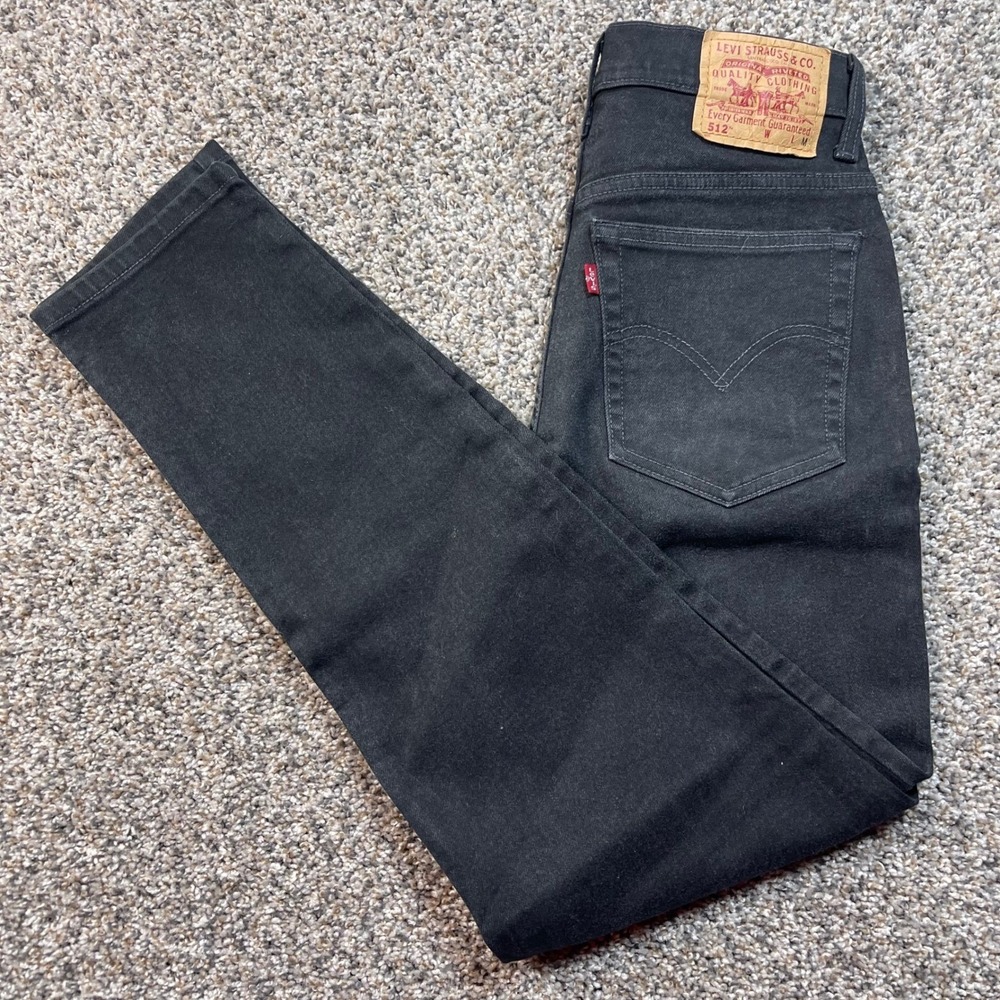 Vintage Levi's 512 Women's 25x29 Jeans USA Made Slim Fit Tapered Leg Black‎ 00s